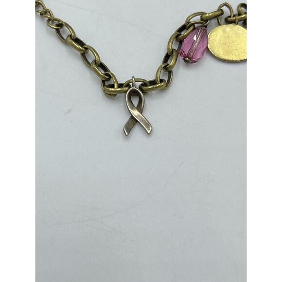 Silpada Think Pink Out Loud Breast Cancer Awareness Charm 925 Brass Bracelet - Picture 8 of 14